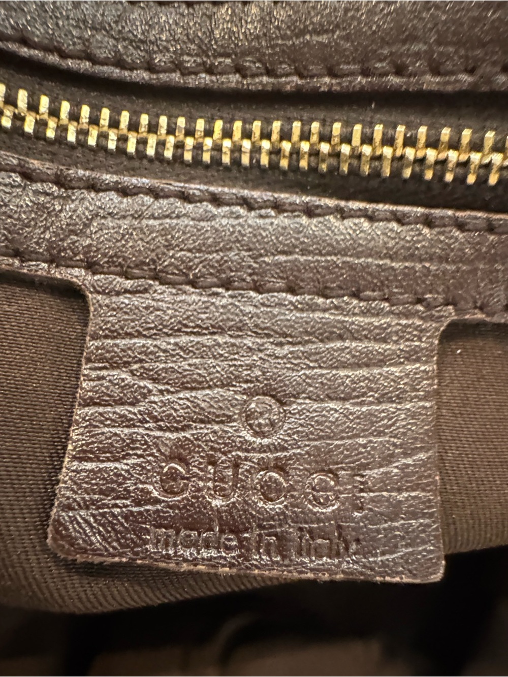 Authentic Gucci Beige Monogram Tote with Green and Red Stripes - Picture 7 of 10